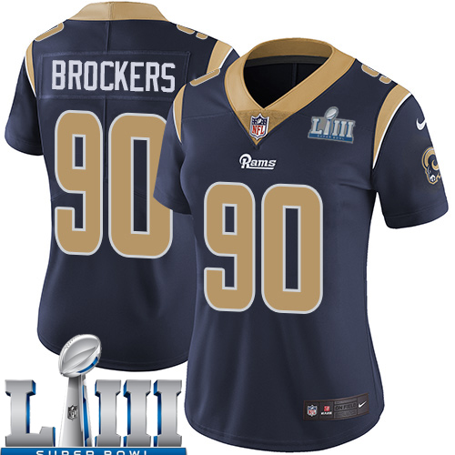 Women Los Angeles Rams #90 Brockers dark blue Nike Vapor Untouchable Limited 2019 Super Bowl LIII NFL Jerseys->los angeles rams->NFL Jersey